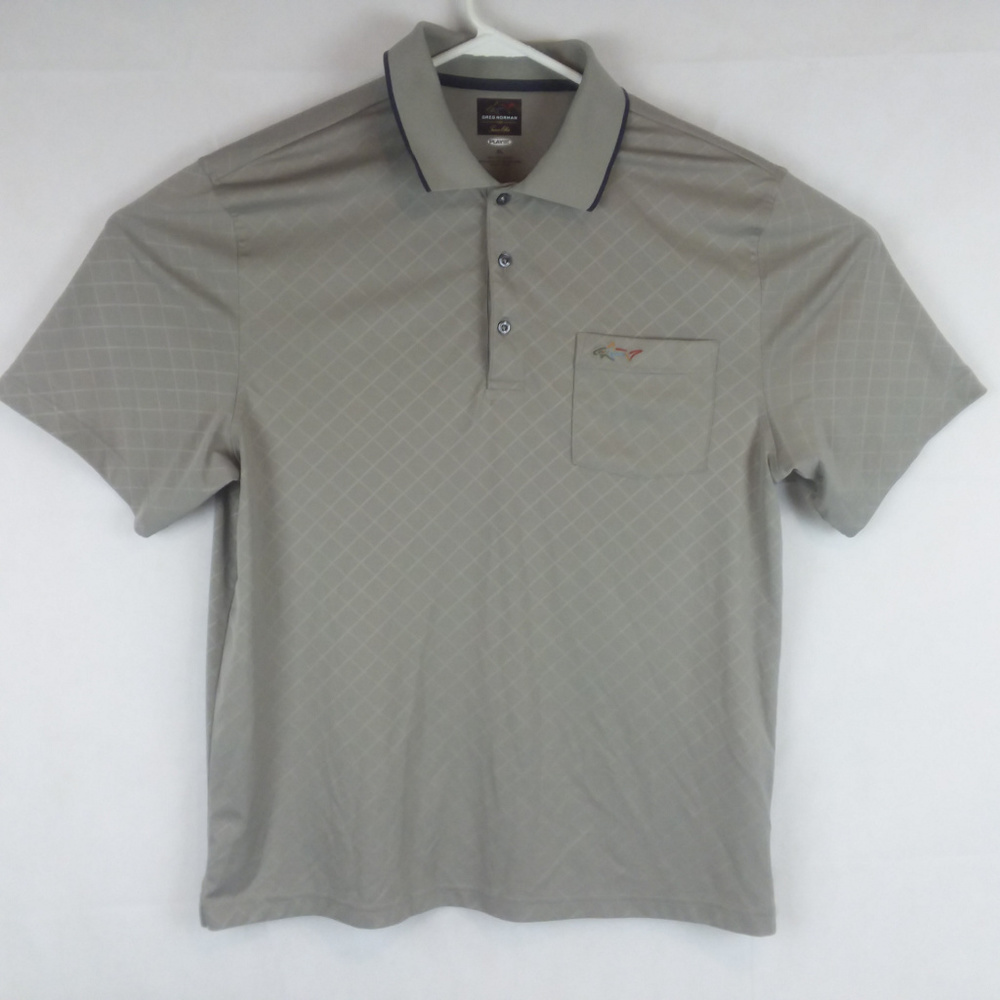 Greg Norman Play Dry Gray Polo Men's XL Diamond